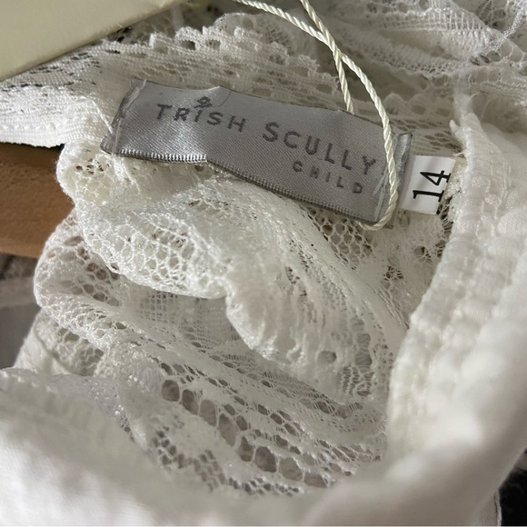 Trish Scully NWT Gorgeous Warm White Lace Gown Dress Girls Size 14 - Picture 7 of 9